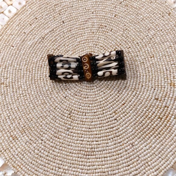 Women's Ethnic 4-Rows Batik Bone Wood Stretch Bracelet - NWOT - Picture 4 of 7